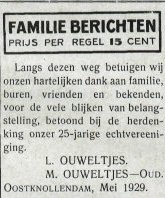 Lourens Ouweltjes en Maartje Oud 25 jaar getrouwd
